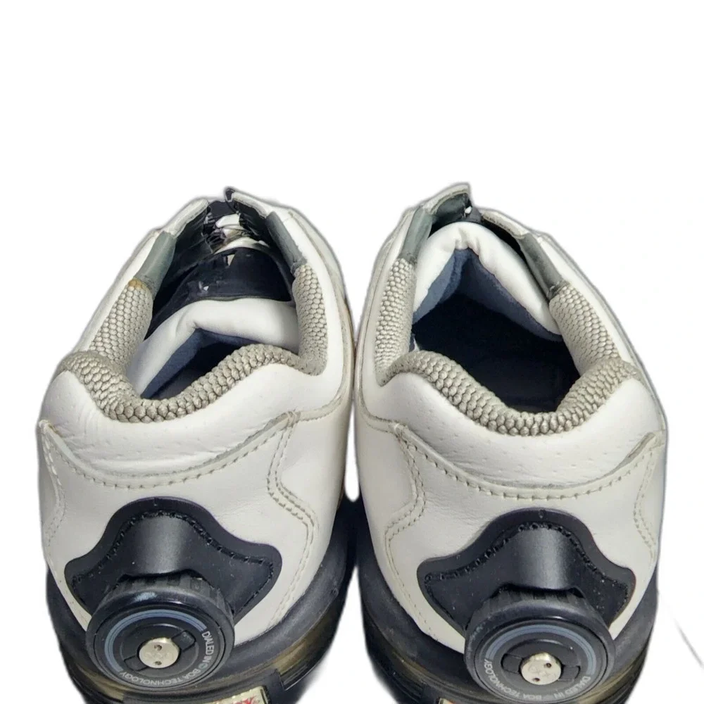 Footjoy Reelfit Men's White & Brown Leather Golf Shoes Model 53832 Size 8.5 M